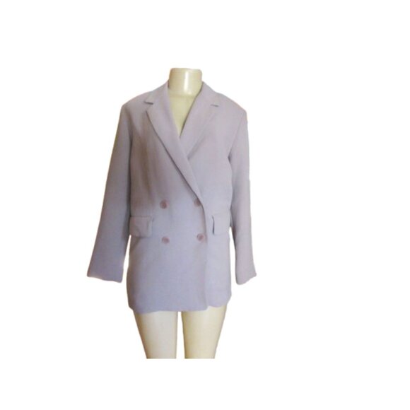 Aritzia Wilfred Cherrelle Double Breasted Blazer Gray Lavender Oversized XS - Picture 3 of 8